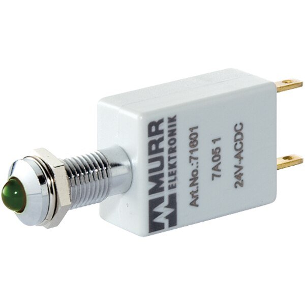 LED-INDICATOR GREEN, LED 5mm - 110V AC/DC - 5mA - IP40, Murr Elektronik, Mfr#: 71627